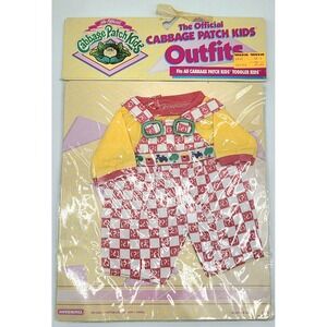 1990 Cabbage Patch Kids Outfit Red Overalls NIP